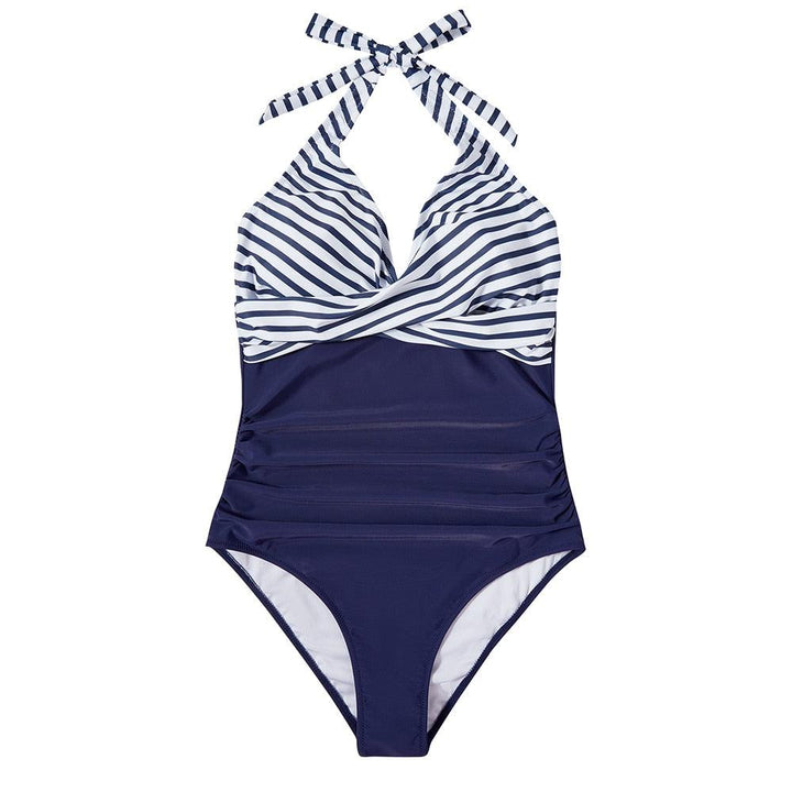 Eleganter Damen Badeanzug mit tiefem V-Ausschnitt